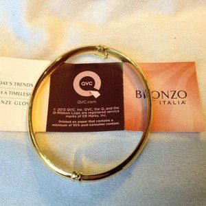 Bronze Polished Oval Hinged Bangle by Bronzo Italia - Yellow Average